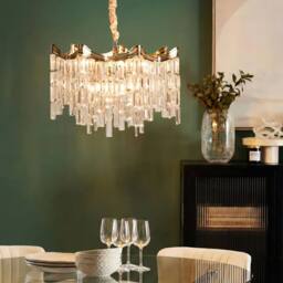 Wyld and Coco Glamour Gold Chandelier Gold Plated Iron Velvet Cable Tiered