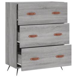 Berkfield Home Classic Chest of Drawers Grey Sonoma 69.5x34x90 cm Engineered Wood - thumbnail 6