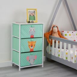 Liberty House Toys Jungle 3 Drawer Storage Chest in Pale Green - thumbnail 4
