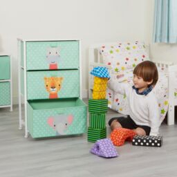 Liberty House Toys Jungle 3 Drawer Storage Chest in Pale Green