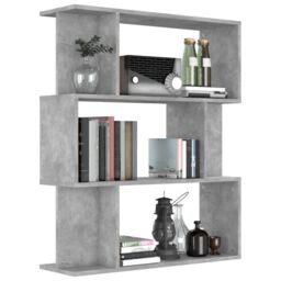 Berkfield Home Book Cabinet/Room Divider Concrete Grey 80x24x96 cm Engineered Wood - Size: 80 x 24 x 96 cm - thumbnail 4