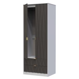 Ready Assembled 2 U Dallas 2 Door 2 Drawer Wardrobe (Ready Assembled) in Dark Grey - thumbnail 5