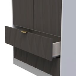 Ready Assembled 2 U Dallas 2 Door 2 Drawer Wardrobe (Ready Assembled) in Dark Grey - thumbnail 6