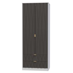 Ready Assembled 2 U Dallas 2 Door 2 Drawer Wardrobe (Ready Assembled) in Dark Grey - thumbnail 3
