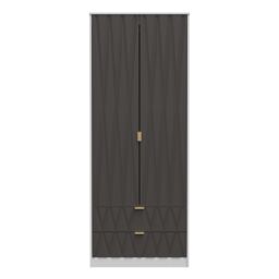 Ready Assembled 2 U Dallas 2 Door 2 Drawer Wardrobe (Ready Assembled) in Dark Grey - thumbnail 1