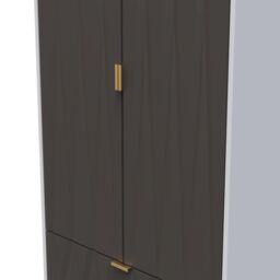 Ready Assembled 2 U Dallas 2 Door 2 Drawer Wardrobe (Ready Assembled) in Dark Grey - thumbnail 4