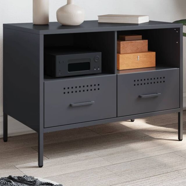 Berkfield Home TV Cabinet Anthracite 68x39x50.5 cm Steel in Black - image 1