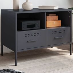 Berkfield Home TV Cabinet Anthracite 68x39x50.5 cm Steel in Black