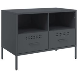 Berkfield Home TV Cabinet Anthracite 68x39x50.5 cm Steel in Black - thumbnail 2
