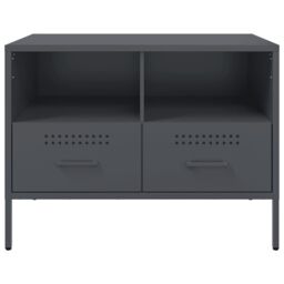 Berkfield Home TV Cabinet Anthracite 68x39x50.5 cm Steel in Black - thumbnail 6