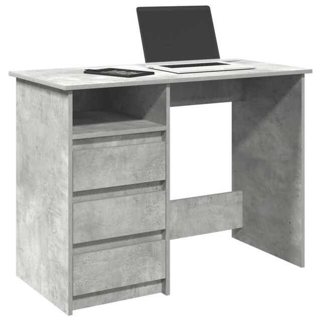 Berkfield Home Desk Concrete Grey 102x50x75 cm Engineered Wood - Size: 102 x 50 x 75 cm - image 1