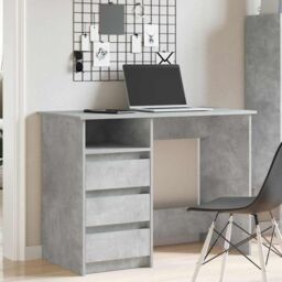 Berkfield Home Desk Concrete Grey 102x50x75 cm Engineered Wood - Size: 102 x 50 x 75 cm - thumbnail 3