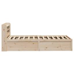 Berkfield Home Bed Frame with Headboard 90x190 cm Single Solid Wood Pine in Light Tan - thumbnail 7