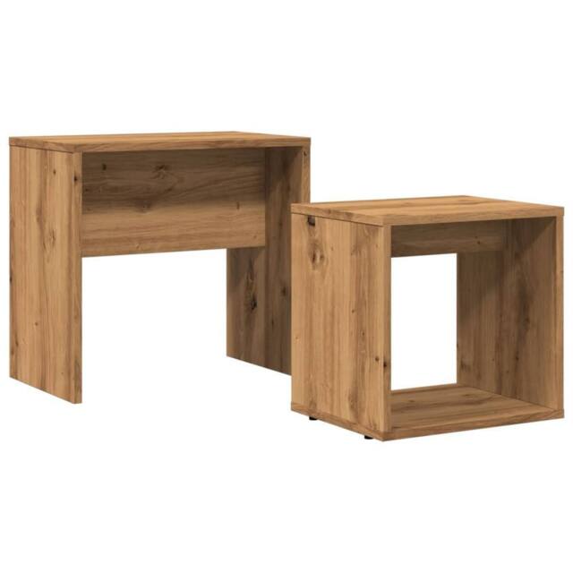 Berkfield Home Nesting Coffee Tables 2 pcs Artisan Oak Engineered Wood in Brown - image 1