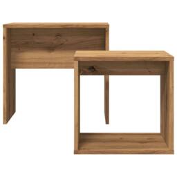 Berkfield Home Nesting Coffee Tables 2 pcs Artisan Oak Engineered Wood in Brown - thumbnail 4