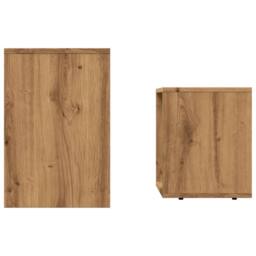 Berkfield Home Nesting Coffee Tables 2 pcs Artisan Oak Engineered Wood in Brown - thumbnail 5