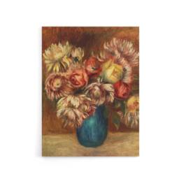 "Artery8 Flowers in a Green Vase Renoir Vintage Canvas Wall Art in Pink - Size: W18"" x H24""" - thumbnail 1