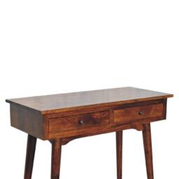 STILVORA Solid Mango Wood Console Table with Nordic Legs in Brown - thumbnail 1