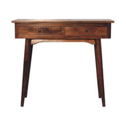 STILVORA Solid Mango Wood Console Table with Nordic Legs in Brown - thumbnail 9