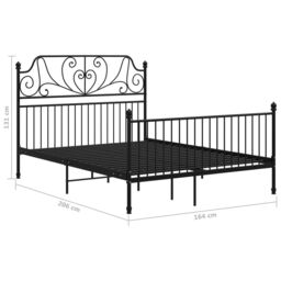 Berkfield Home Bed Frame Black Metal 160x200 cm - thumbnail 6