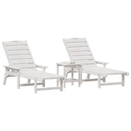 Berkfield Home 3 Piece Garden Lounge Set White HDPE - thumbnail 3