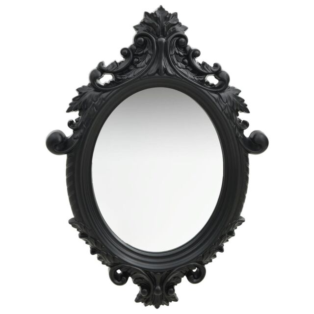 Berkfield Home Wall Mirror Castle Style 56x76 cm Black - image 1