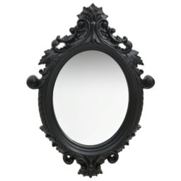 Berkfield Home Wall Mirror Castle Style 56x76 cm Black - thumbnail 1