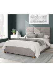 Aspire Caine Upholstered Ottoman Storage Bed, Plush Velvet Fabric in Silver - Size: Small Double - thumbnail 1