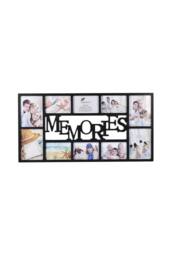 "Arpan Multi Aperture Photo Frame 10 Pictures Polystyrene Sheet Holds 6 X 6"" X4"" Photos, 4 X 5"" X7"" Photos (White) in Black"