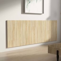 Berkfield Home Wall Headboard Sonoma Oak 240x1.5x80 cm Engineered Wood in Brown - thumbnail 4