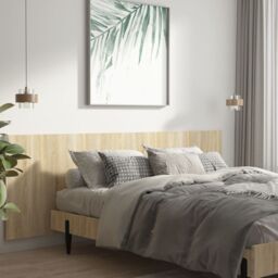 Berkfield Home Wall Headboard Sonoma Oak 240x1.5x80 cm Engineered Wood in Brown - thumbnail 3