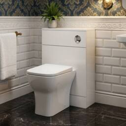 Balterley Alrewas Contemporary Floor Standing WC Unit, Gloss White, 500mm in White - thumbnail 3