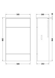 Balterley Alrewas Contemporary Floor Standing WC Unit, Gloss White, 500mm in White - thumbnail 2