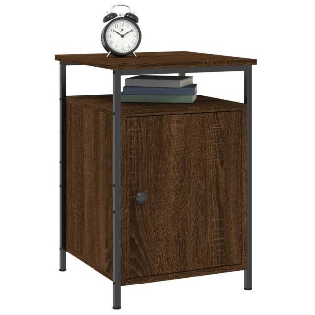 Berkfield Home Durable Bedside Cabinet Brown Oak 40x42x60 cm Engineered Wood - Size: 40 x 42 x 60 cm - image 1