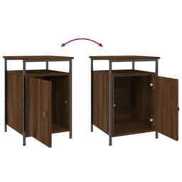 Berkfield Home Durable Bedside Cabinet Brown Oak 40x42x60 cm Engineered Wood - Size: 40 x 42 x 60 cm - thumbnail 9