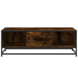Berkfield Home Coffee Table Smoked Oak 100x57x35 cm Engineered Wood & Metal in Brown - Size: 100 x 57 x 35 cm - thumbnail 5