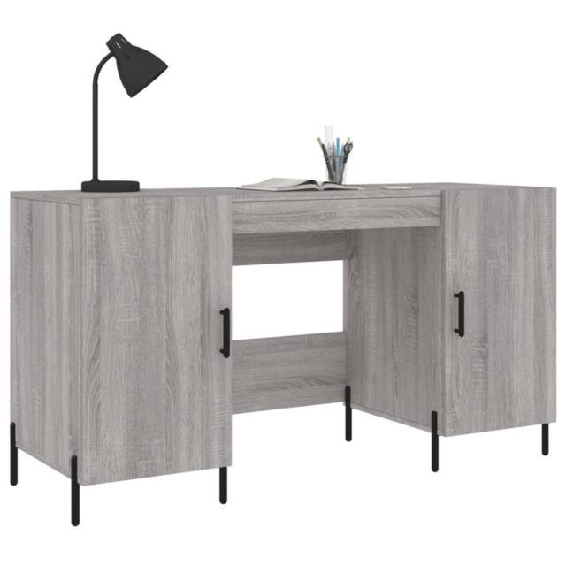 Berkfield Home Elegant Desk Grey Sonoma 140x50x75 cm Engineered Wood - Size: 140 x 50 x 75 cm - image 1