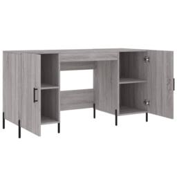 Berkfield Home Elegant Desk Grey Sonoma 140x50x75 cm Engineered Wood - Size: 140 x 50 x 75 cm - thumbnail 5
