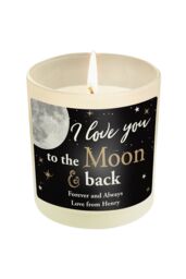 Personalised Memento Company Women's Personalised Moon & Back Scented Jar Candle in Off-White
