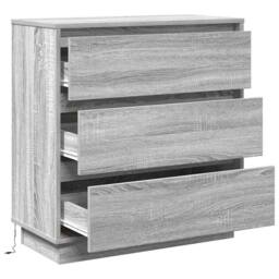 Berkfield Home Bedside Cabinet with LED Grey Sonoma 71x34, 5x75 cm Engineered Wood - thumbnail 6