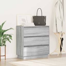 Berkfield Home Bedside Cabinet with LED Grey Sonoma 71x34, 5x75 cm Engineered Wood - thumbnail 4