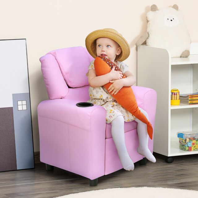 HOMCOM Kids Recliner Chair with Adjustable Backrest & Footrest in Pink - image 1