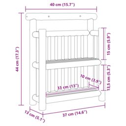 Berkfield Home Bamboo natural Bamboo Medium Wall mounting Wall Shelf in Beige - thumbnail 9