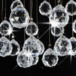 Berkfield Home Ceiling Lamp with Crystal Beads Silver Sphere 3 x G9 Bulbs - thumbnail 4