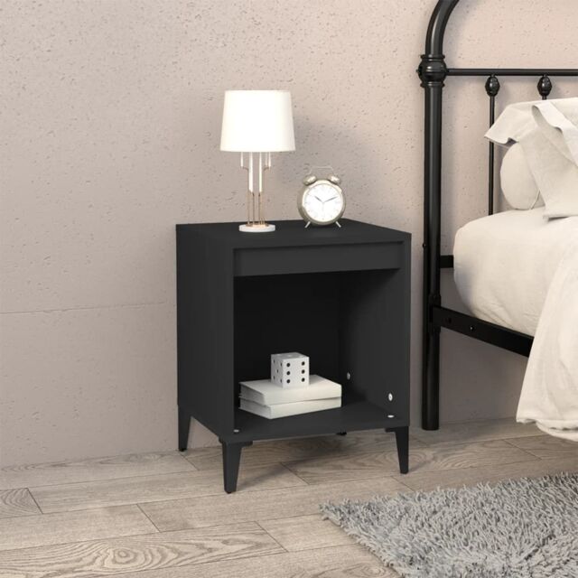 Berkfield Home Bedside Cabinet Black 40x35x50 cm - Size: 40 x 35 x 50 cm - image 1