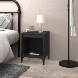 Berkfield Home Bedside Cabinet Black 40x35x50 cm - Size: 40 x 35 x 50 cm - thumbnail 3