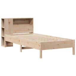 Berkfield Home Bookcase Bed without Mattress 75x190 cm Small Single Solid Wood Pine in Natural - thumbnail 3