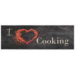 Berkfield Home Kitchen Rug Washable Cooking Black 60x180 cm Velvet