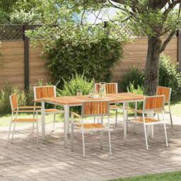 Berkfield Home Stacking Garden Chairs 6 pcs 54.5x56x87 cm Solid Wood Acacia in Brown - thumbnail 2