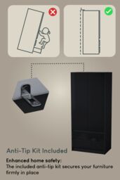 Home Discount Vida Designs Glinton High Gloss 2 Door 2 Drawer Wardrobe Storage Bedroom Furniture in Black - thumbnail 7